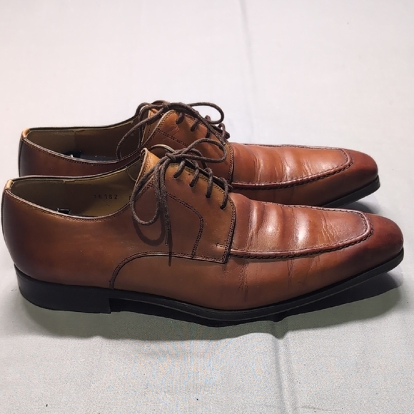 Magnanni Mens Brown Leather Oxfords Sleek Silhouette Square‎ Toe Size 8.5 M main image 7